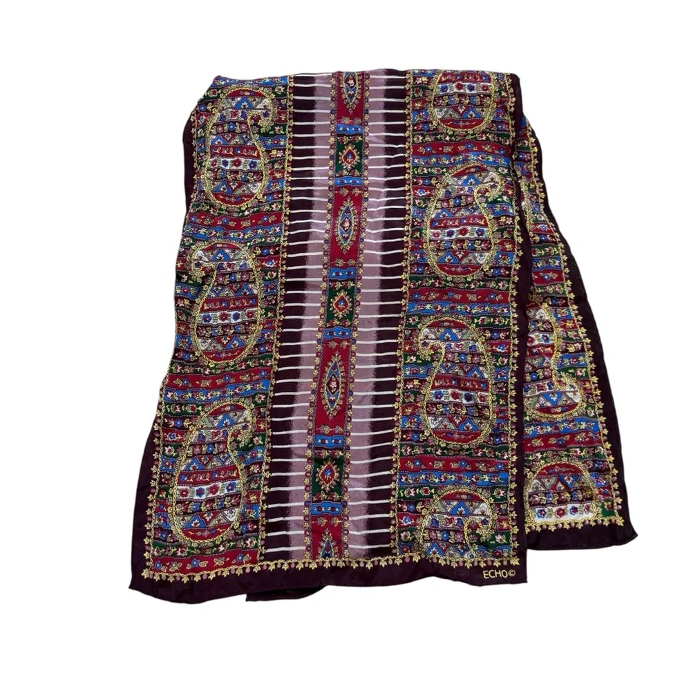 Ladies Echo Brand Silk Floral Print Multicolor‎ Scarf
